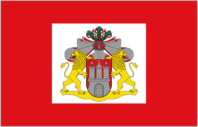 Image of Free and Hanseatic City of Hamburg ([Freie und Hansestadt Hamburg]) State Flag