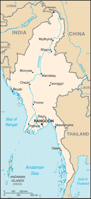 Map of Myanmar