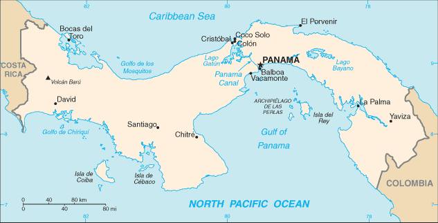 Map of Panamá